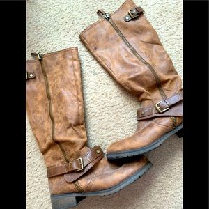 Brown Moto style boots